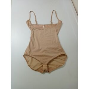 Spanx Star Power Open-Bust Brief Bodysuit 2413 Natural Glam Mesh Around